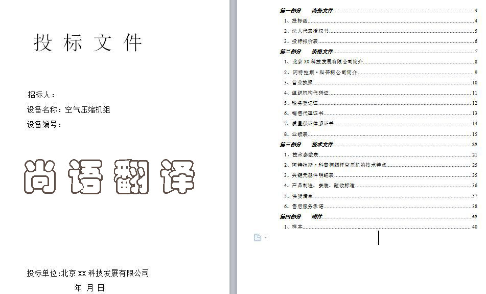 英語(yǔ)標(biāo)書翻譯收費(fèi)標(biāo)準(zhǔn)和排版費(fèi)用
